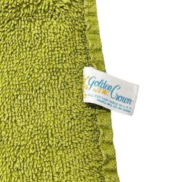 Golden Crown Fringed Fingertip Towel Embroidered Ladybug Flower Green - Picture 5 of 7